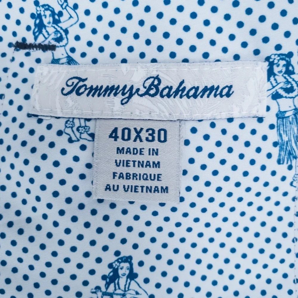 Tommy Bahama Performance Pants Mens 40x30 Navy Blue Boracay Stretch Polyester